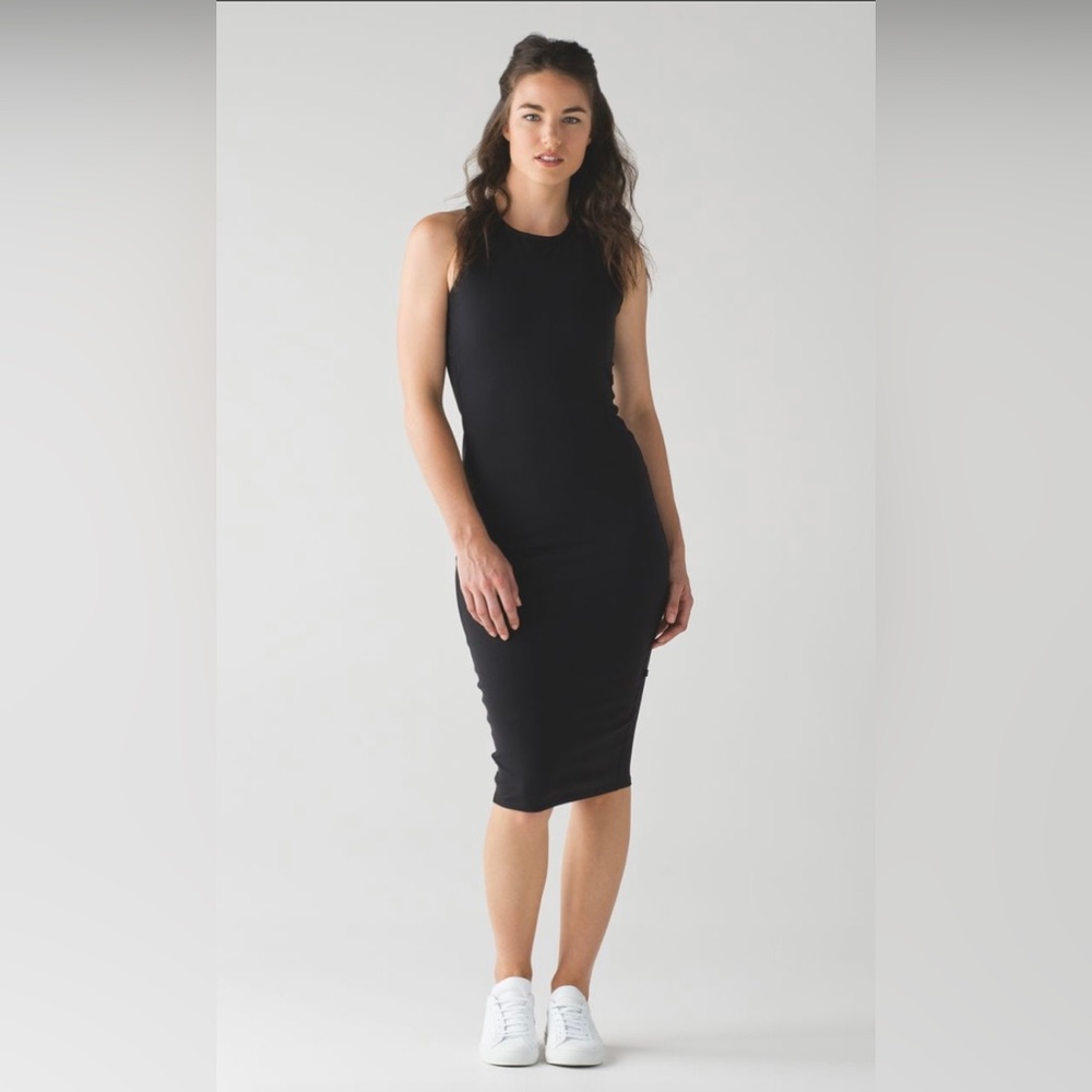 Lululemon Picnic Play Black Bodycon Dress
